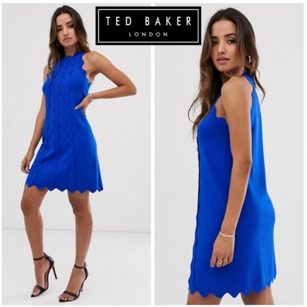 TED BAKER Rianori Scallop Shift Dress NWT